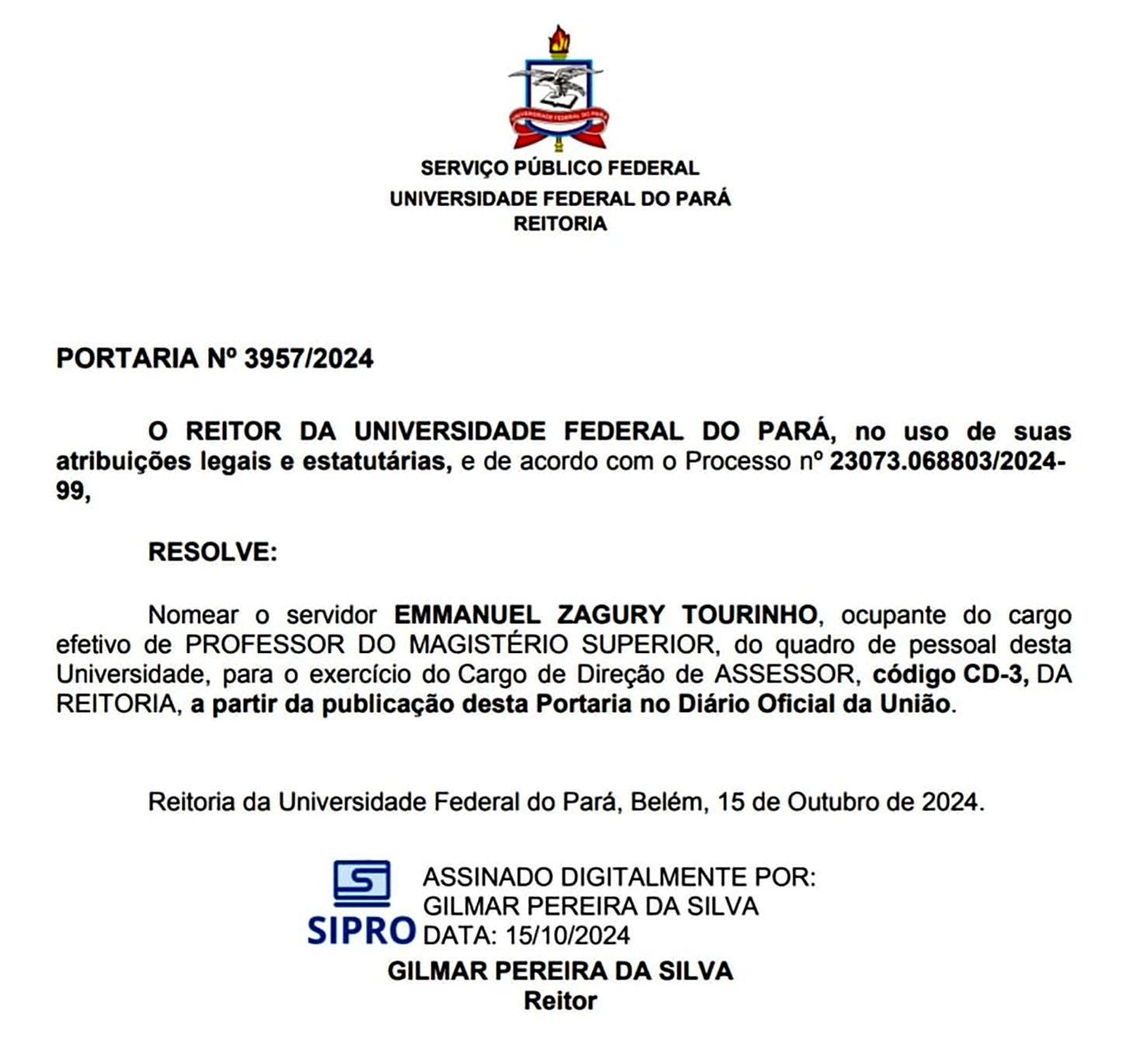 Uma semana depois de assumir o cargo, novo reitor nomeia ex com salário ...