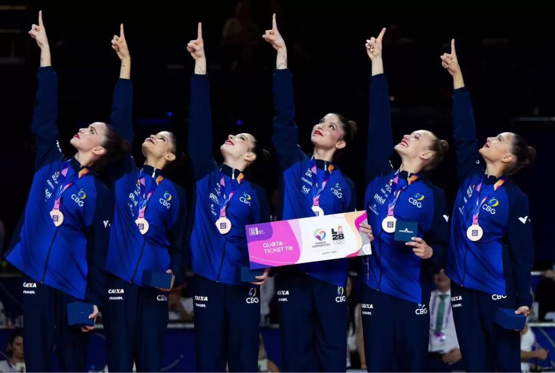 Brasil é bronze no Mundial de ginástica rítmica e garante vaga nas Olimpíadas